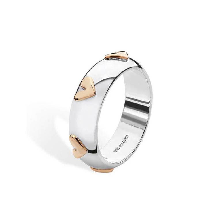 Linda Macdonald With Love Sterling Silver 9ct Yellow Gold Ring