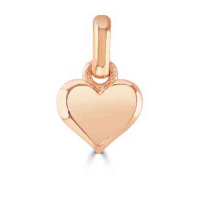 Little Star Rose Gold Plated Sterling Silver Heart Charm - Silver