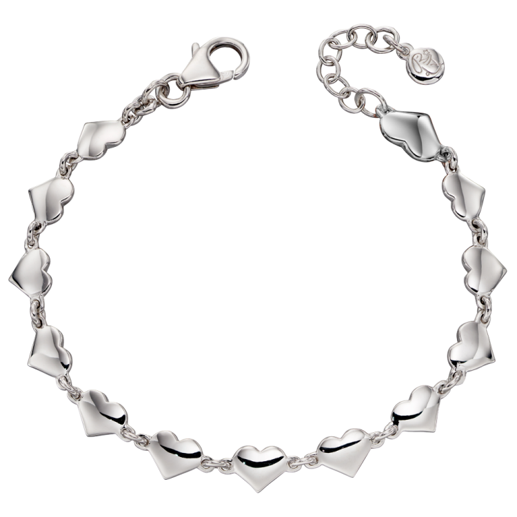 Little Star Sterling Silver Eos Hearts Childs Bracelet