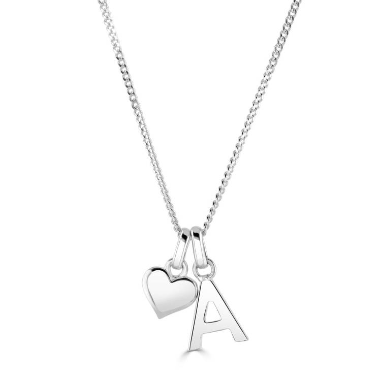 Little Star Sterling Silver Heart Alphabet Letter Customisable Pendant - Y
