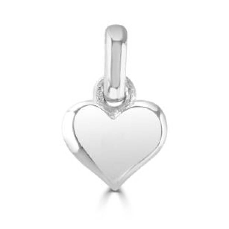 Little Star Sterling Silver Heart Charm - Silver
