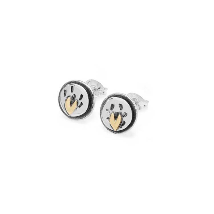 Linda Macdonald Into the Woods Sterling Silver 9ct Gold Stud Earrings