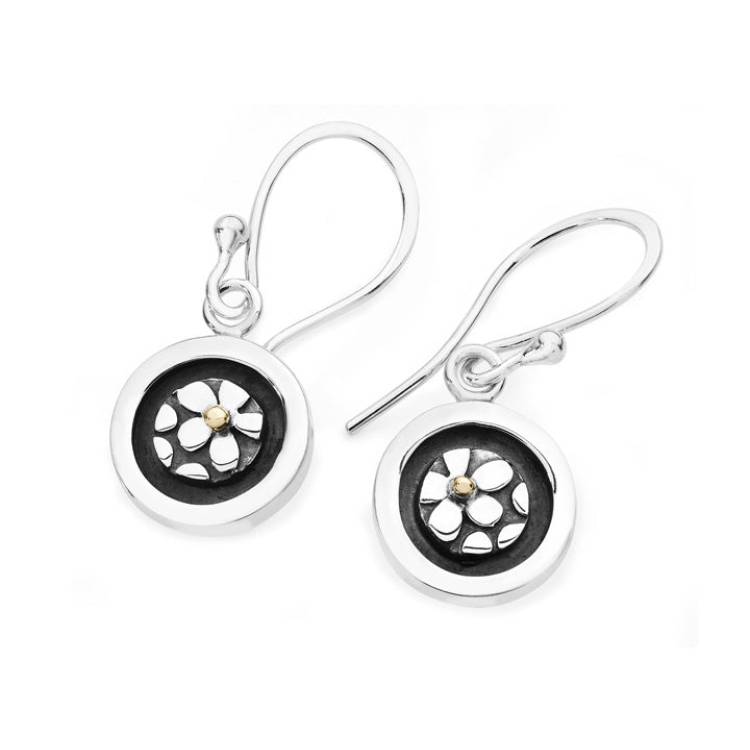 Linda Macdonald Cherish Sterling Silver 9ct Gold Drop Earrings