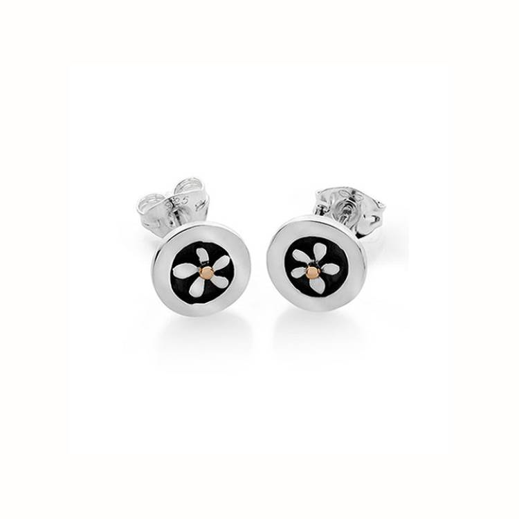 Linda Macdonald Meadow Sterling Silver 9ct Gold Stud Earrings