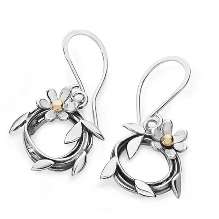 Linda Macdonald Entwined Sterling Silver 9ct Gold Earrings