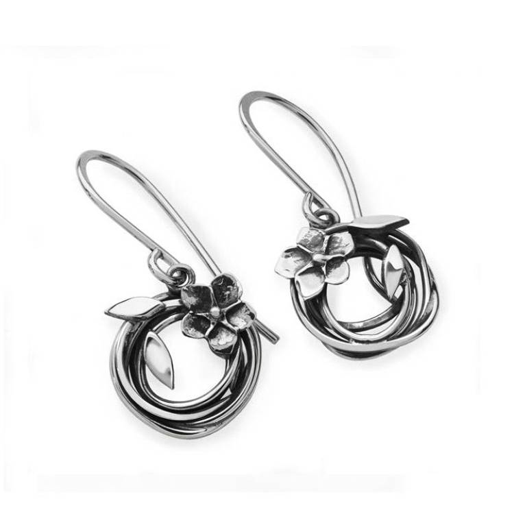 Linda Macdonald Entwined Drop Earrings Sterling Silver
