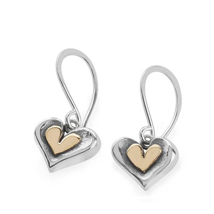 Linda Macdonald Lucky Penny Sterling Silver 9ct Gold Drop Earrings