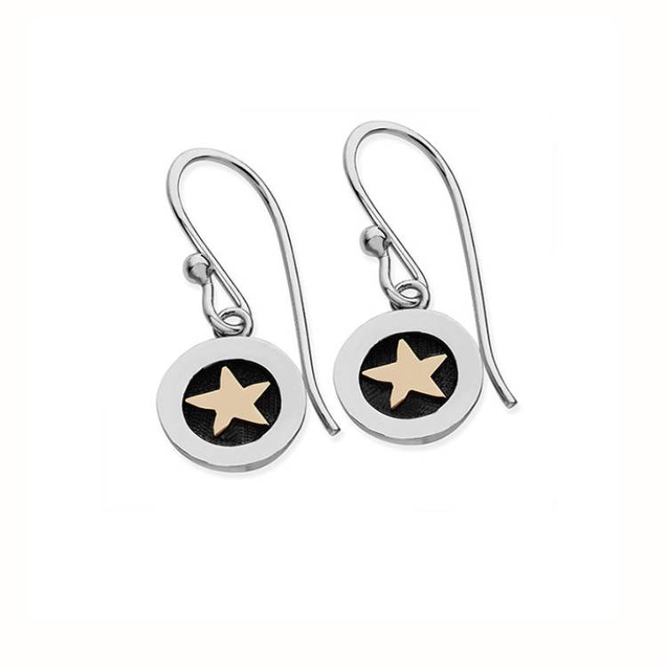 Linda Macdonald Twilight Sterling Silver 9ct Gold Drop Earrings