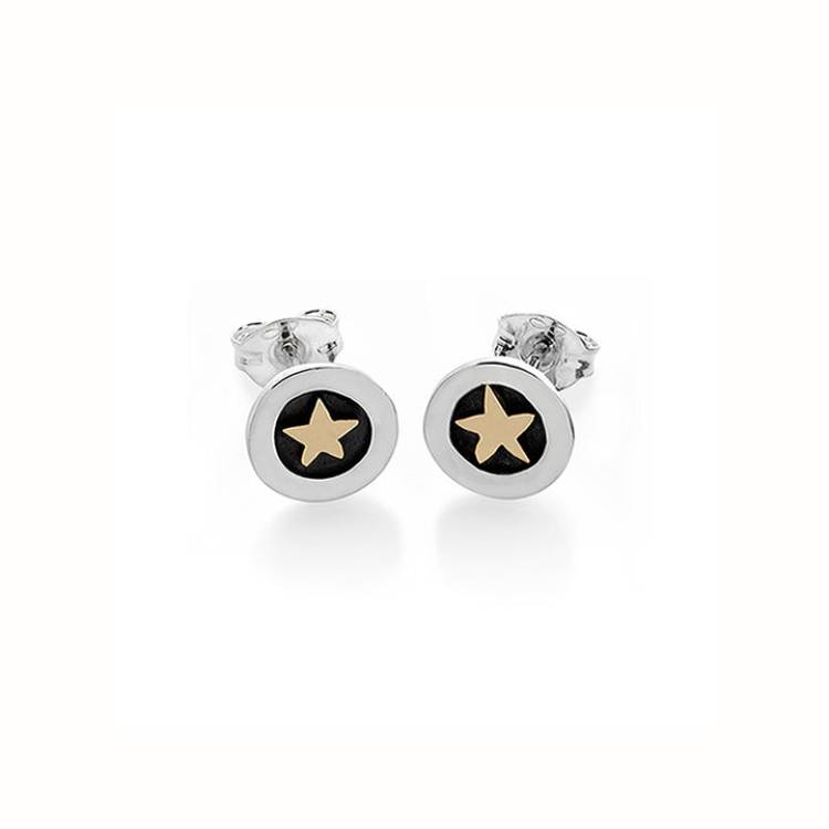 Linda Macdonald Twilight Sterling Silver 9ct Gold Stud Earrings
