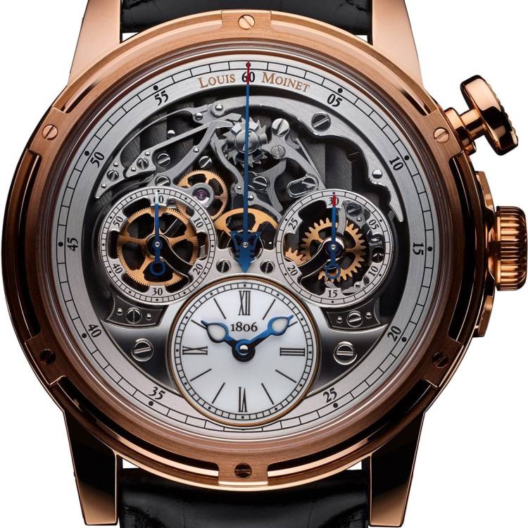 Louis Moinet Watch Memoris Chronograph Rose Gold Limited Edition - Silver