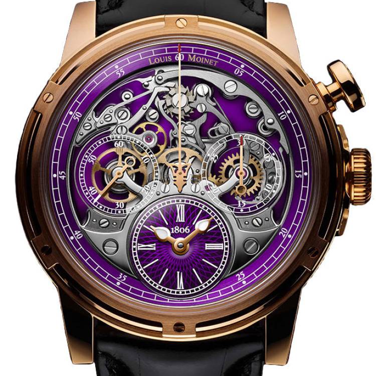 Louis Moinet Watch Memoris 18k Rose Gold Limited Edition - Purple