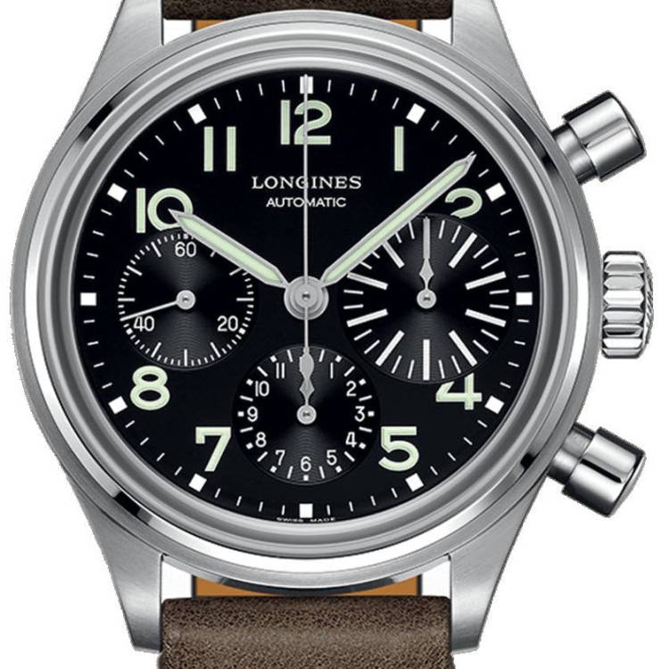 Longines Watch Avigation BigEye Chronograph Mens - Black
