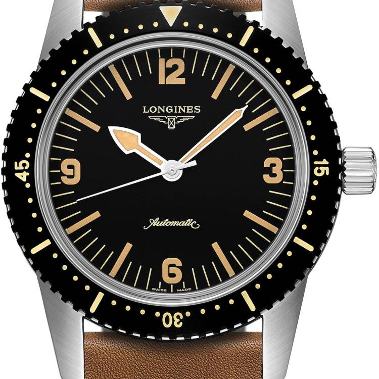Longines Watch Heritage Skin Diver Mens - Black