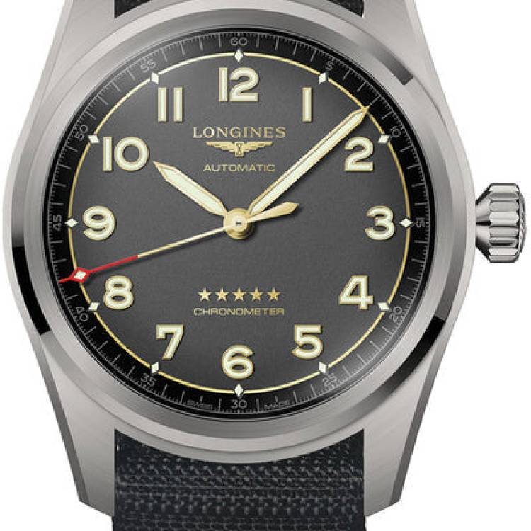 Longines Watch Spirit Titanium 42 NATO Mens - Grey