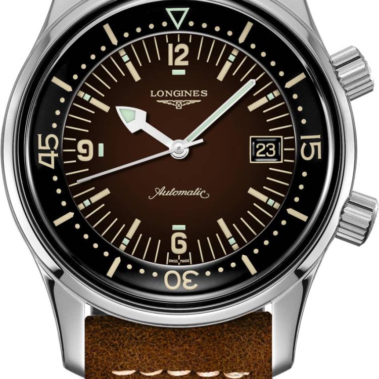 Longines Watch Heritage Legend Diver Mens - Brown