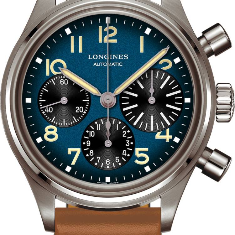 Longines Watch Heritage Avigation BigEye Mens - Blue