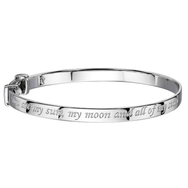 Little Star Sterling Silver Luna Childs Christening Bangle