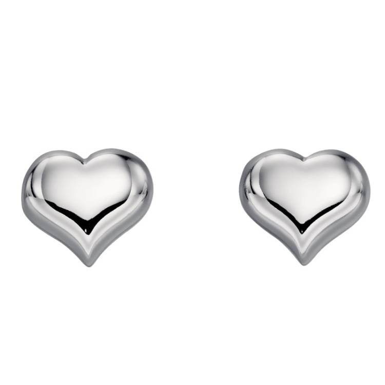 Little Star Sterling Silver Freya Heart Childs Stud Earrings