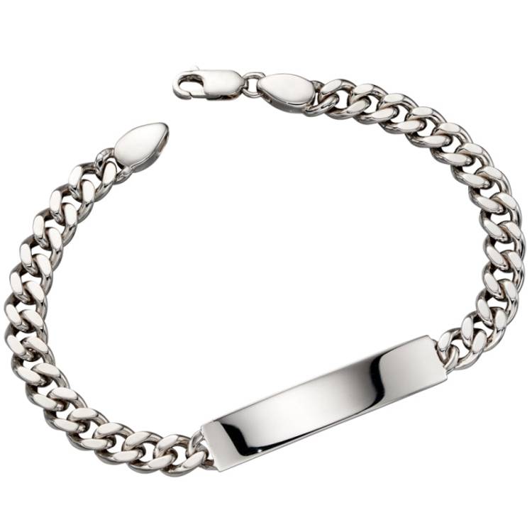 Little Star Sterling Silver Cameron Mens ID Bracelet