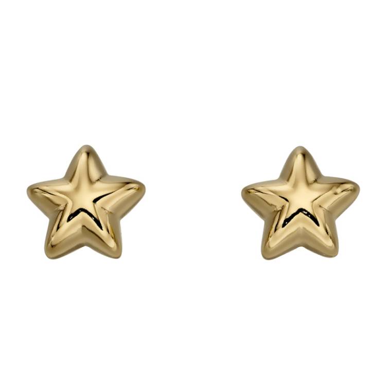 Little Star Sterling Silver Gold Plated Sophie Star Childs Stud Earrings
