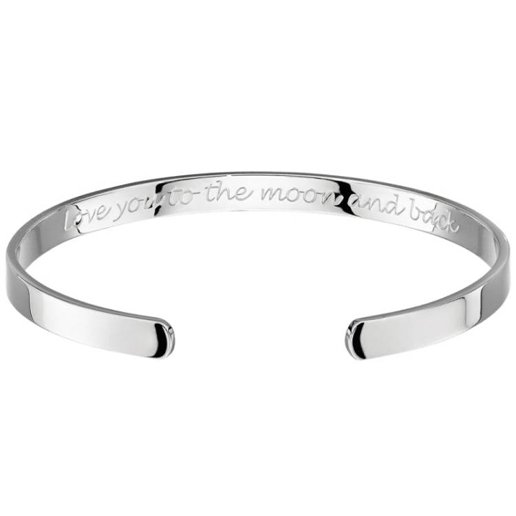 Little Star Sterling Silver Neoma Love You Baby Open Bangle