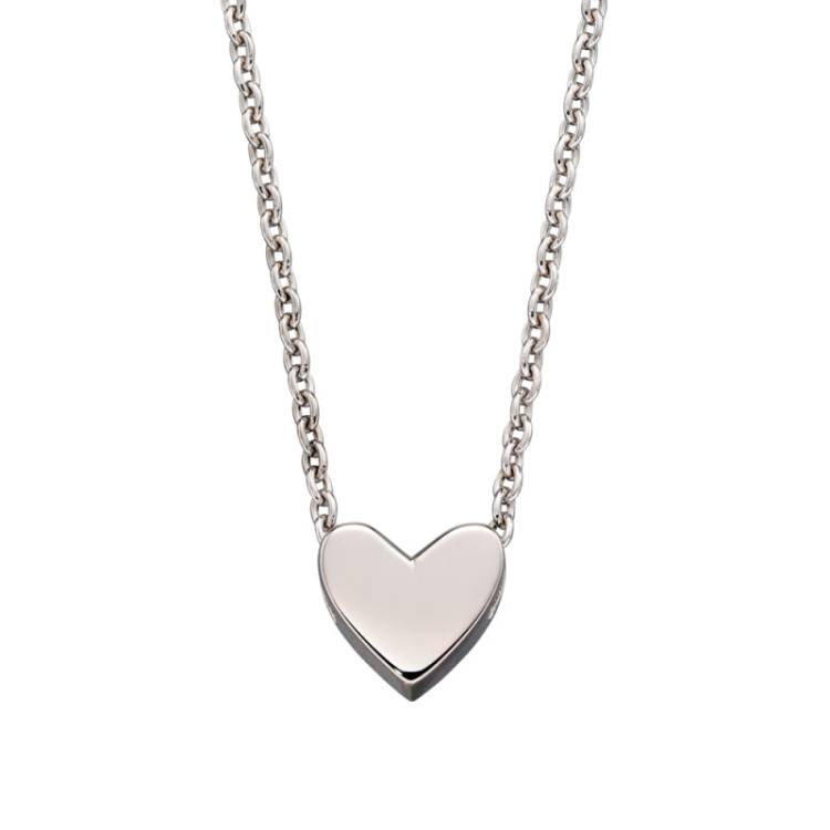 Little Star Sterling Silver Zahra Single Heart Charm Childs Necklace