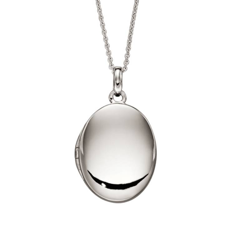 Little Star Sterling Silver Fiadh Large Oval Adult Locket Necklace
