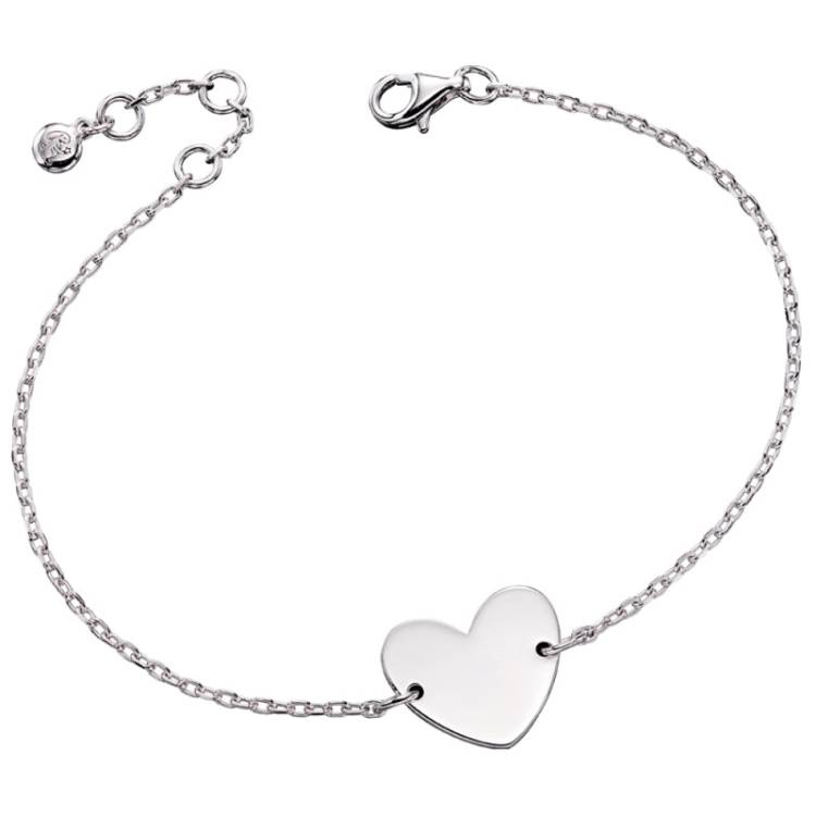 Little Star Sterling Silver Nancy Heart Adult Bracelet