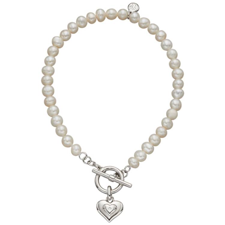 Little Star Sterling Silver Pearl Carina Childs T Bar Bracelet