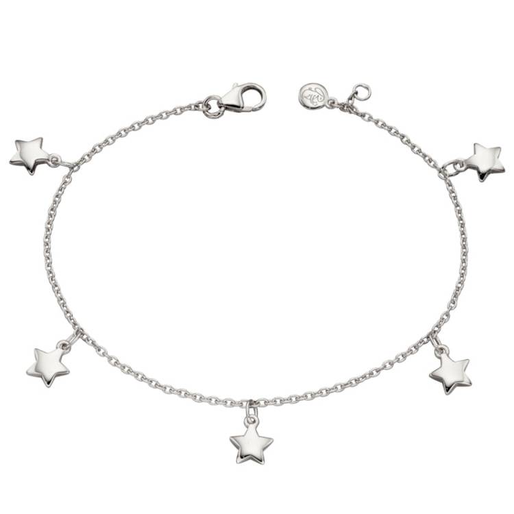 Little Star Sterling Silver Ira Star Charm Childs Bracelet