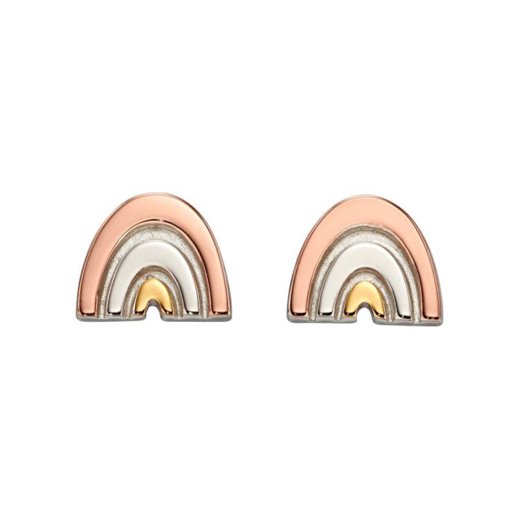 Little Star Sterling Silver Gold Plated Karly Rainbow Childs Stud Earrings
