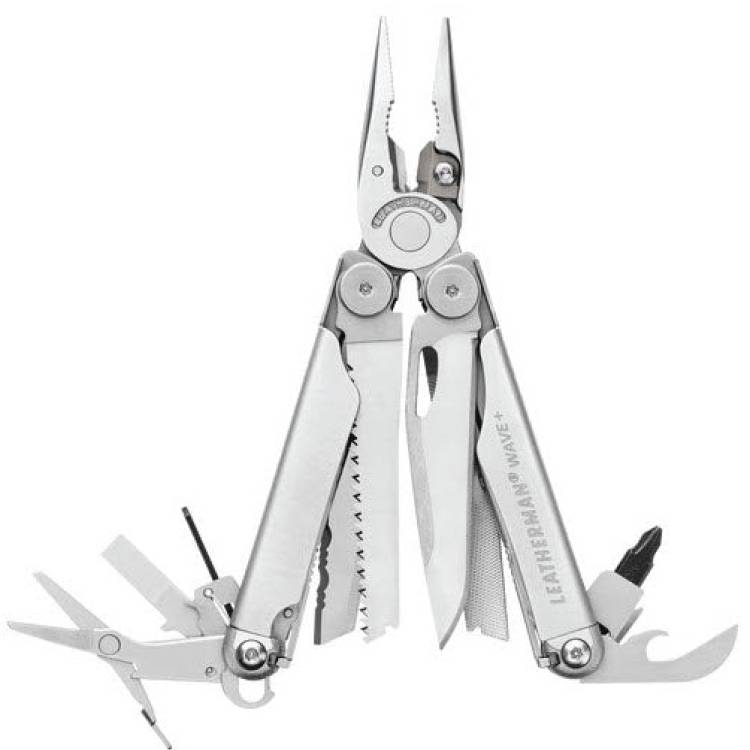 Leatherman Pocket Knife Wave+ Nylon Sheath Boxed - Silver
