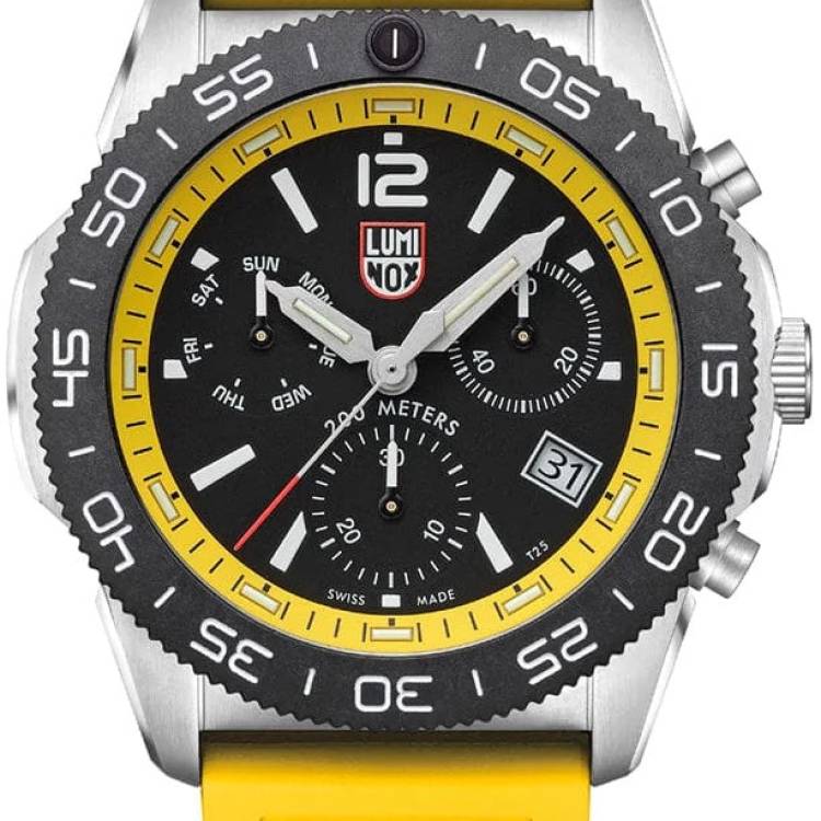 Luminox Watch Sea Pacific Diver Chronograph 3140 Black Yellow - Black