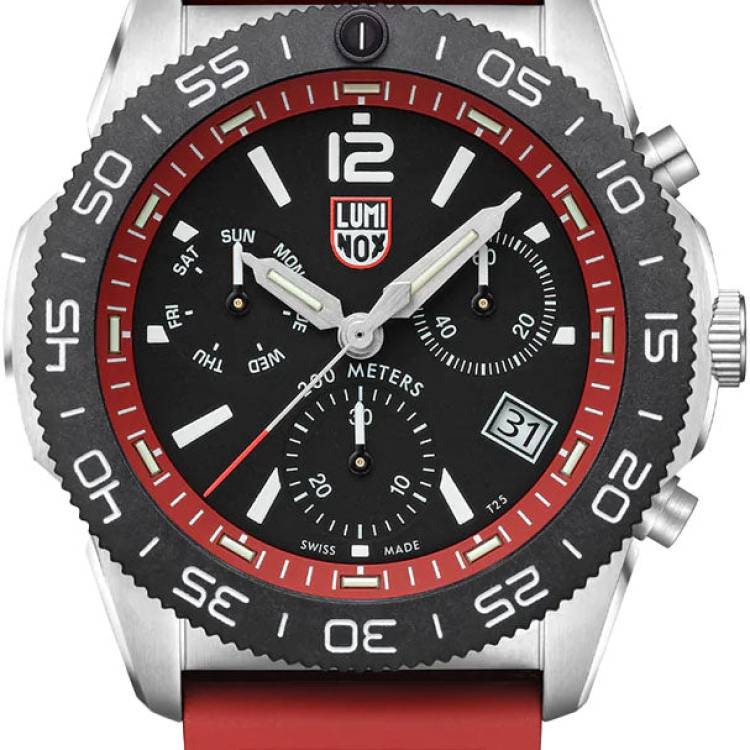 Luminox Watch Sea Pacific Diver Chronograph 3140 Black Red - Black