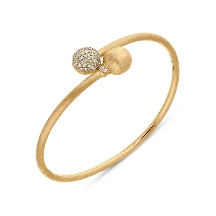 Marco Bicego Africa 18ct Yellow Gold 0.50ct Diamond Bangle D - Yellow Gold