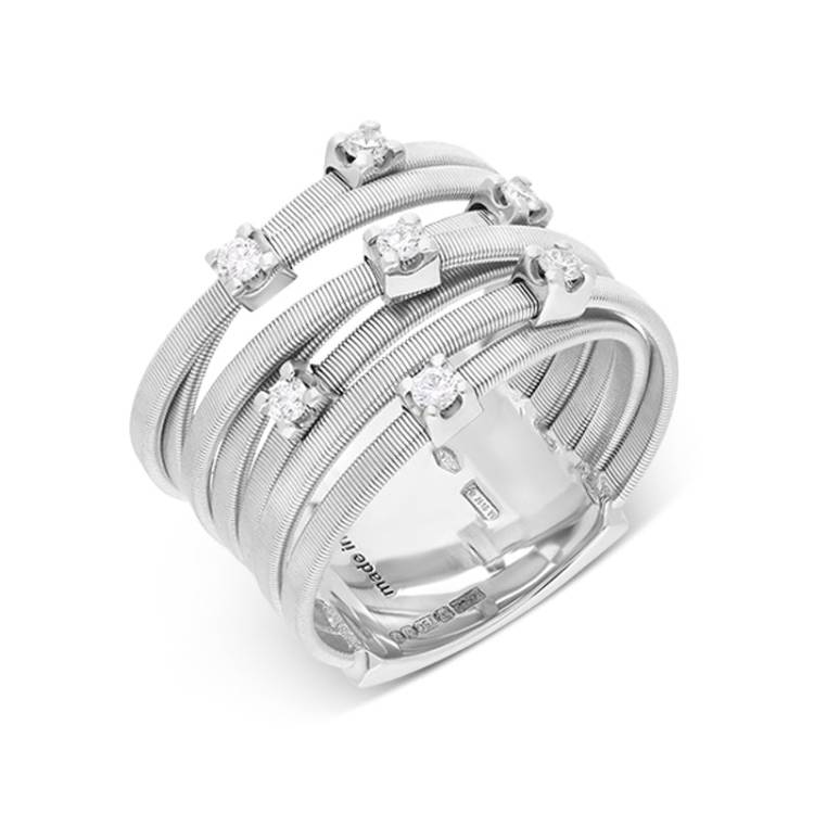 Marco Bicego Goa 18ct White Gold 0.21ct Diamond Ring - P