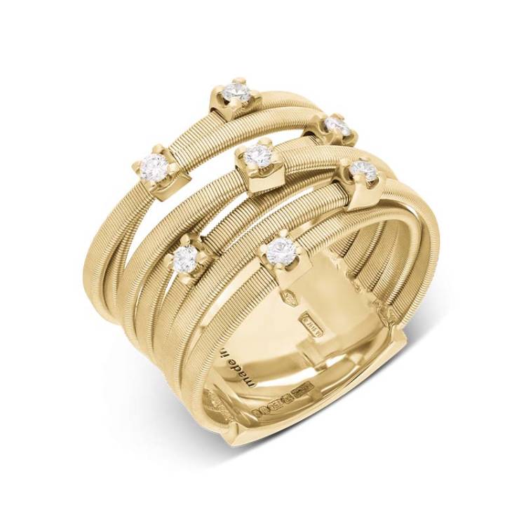 Marco Bicego Goa 18ct Yellow Gold 0.21ct Diamond Ring - O