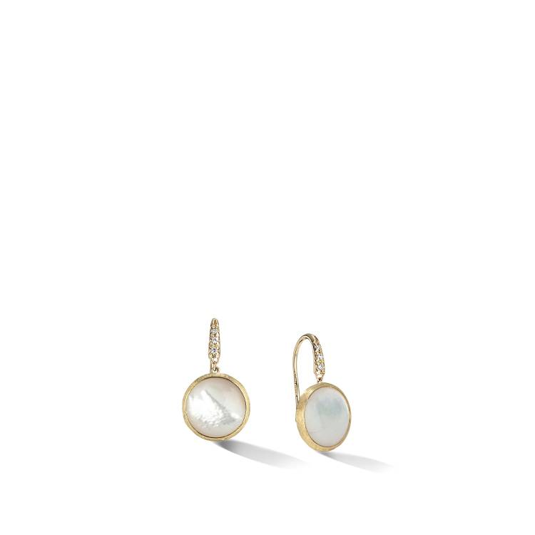Marco Bicego Jaipur 18ct Yellow Gold Mother of Pearl Diamond Drop Earrings