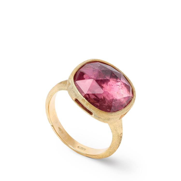 Marco Bicego Jaipur 18ct Yellow Gold Pink Tourmaline Large Ring - I