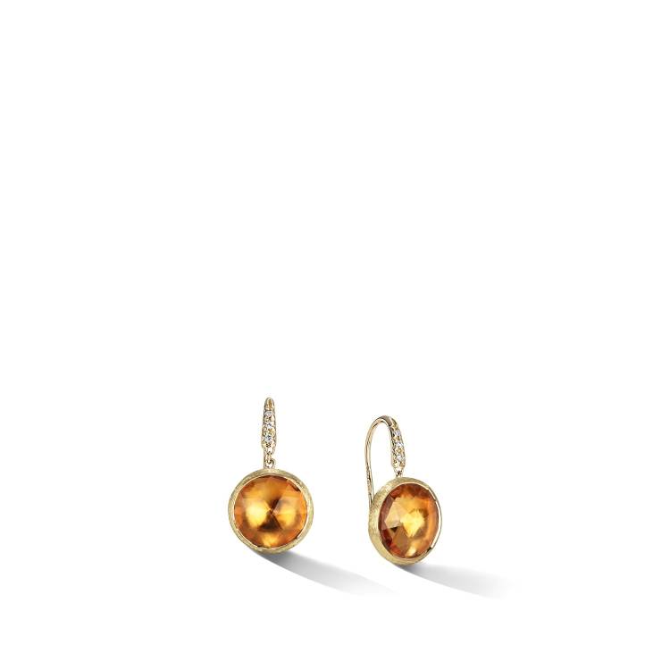 Marco Bicego Jaipur 18ct Yellow Gold Yellow Quartz Diamond Drop Earrings