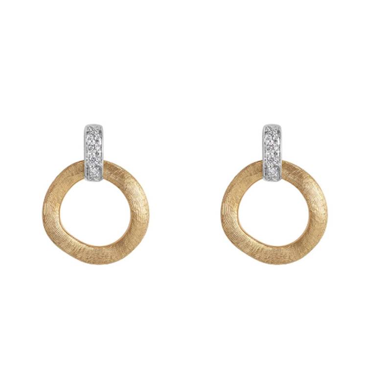 Marco Bicego Jaipur Link 18ct Yellow Gold Diamond Circle Earrings - Gold