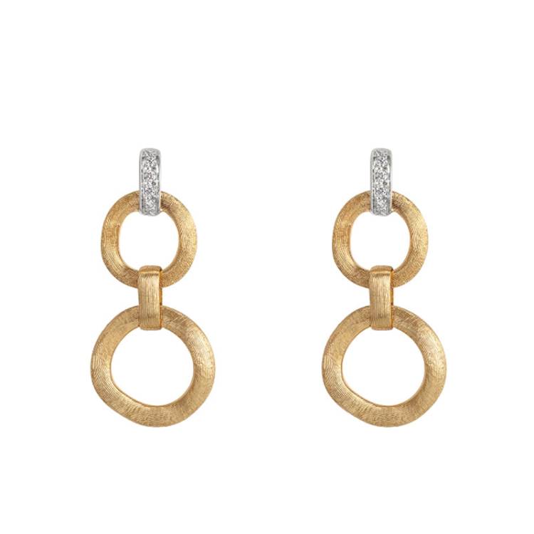 Marco Bicego Jaipur Link 18ct Yellow Gold Diamond Circle Drop Earrings - Gold