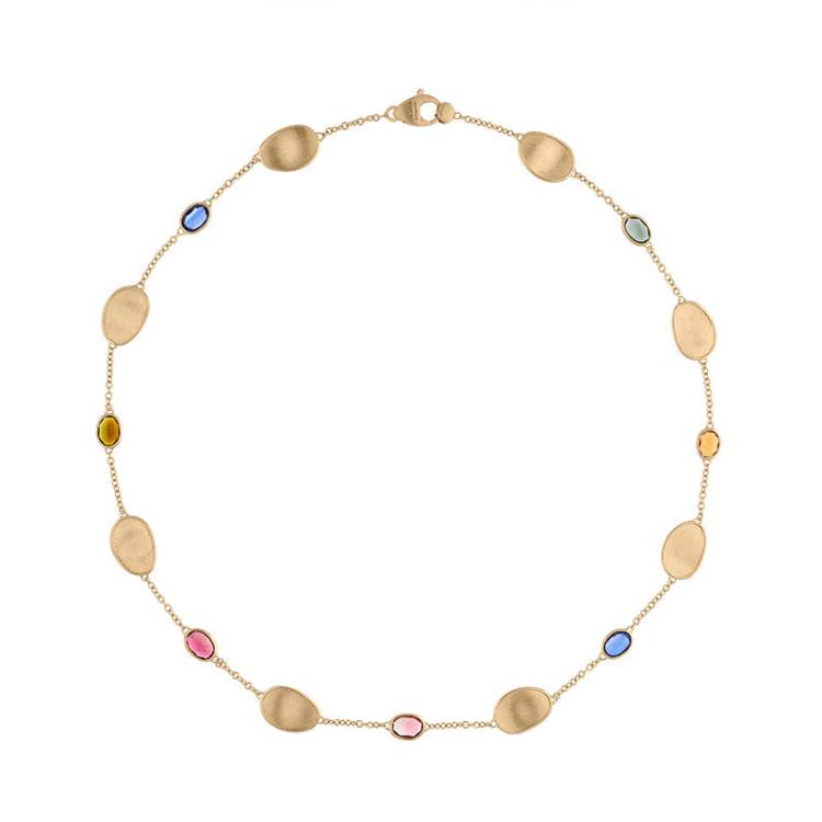 Marco Bicego Lunaria 18ct Yellow Gold Mixed Gemstone Necklace D - Yellow Gold