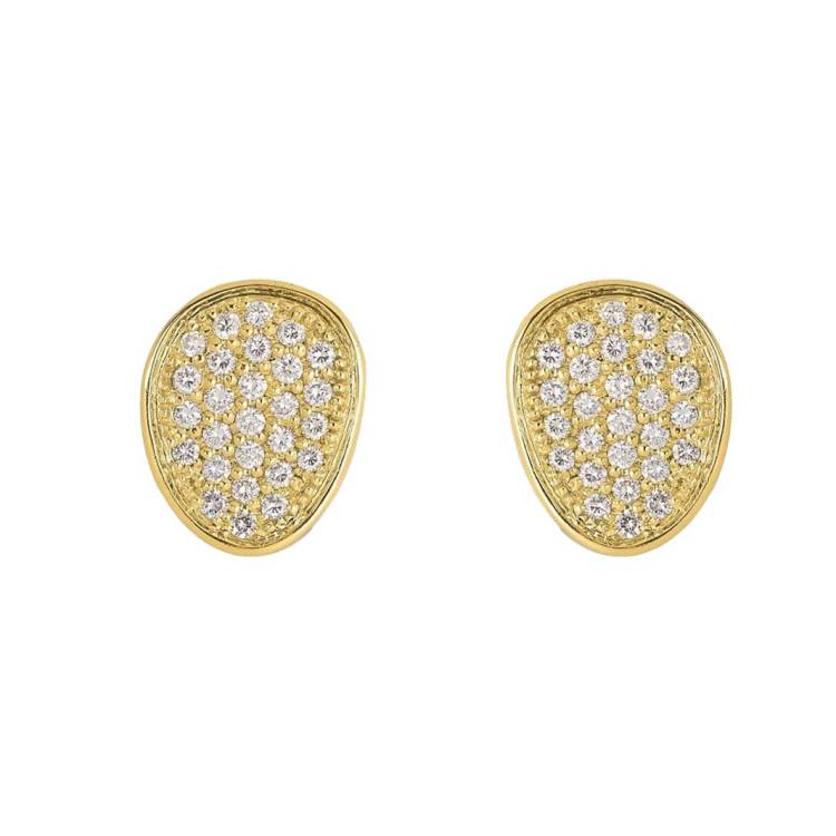 Marco Bicego Lunaria Alta 18ct Yellow Gold 1.06ct Diamond Stud Earrings - Yellow Gold