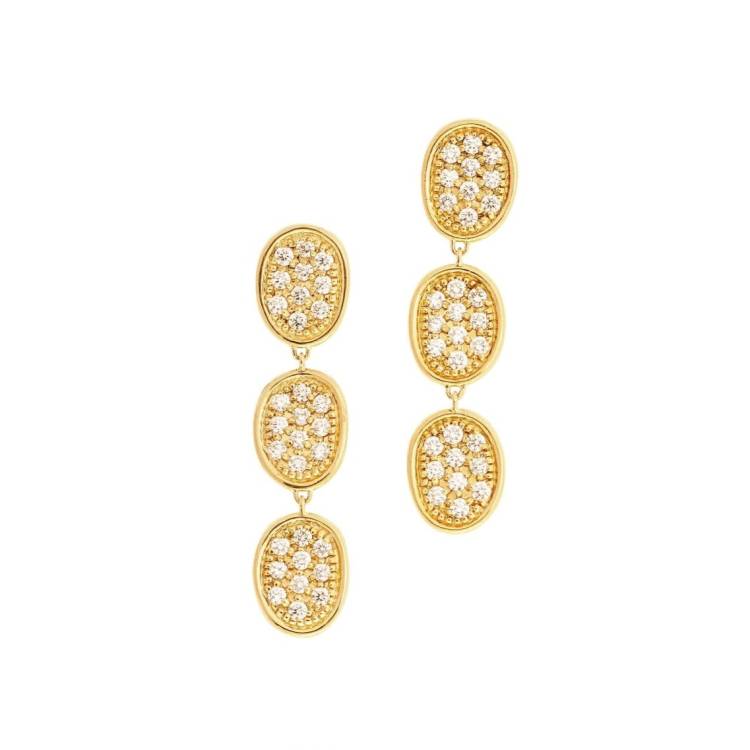 Marco Bicego Lunaria Alta 18ct Yellow Gold 1.20ct Diamond Drop Earrings - Yellow Gold