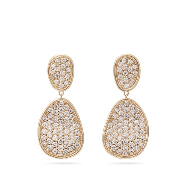 Marco Bicego Lunaria Alta 18ct Yellow Gold 2.41ct Diamond Drop Earrings - Yellow Gold
