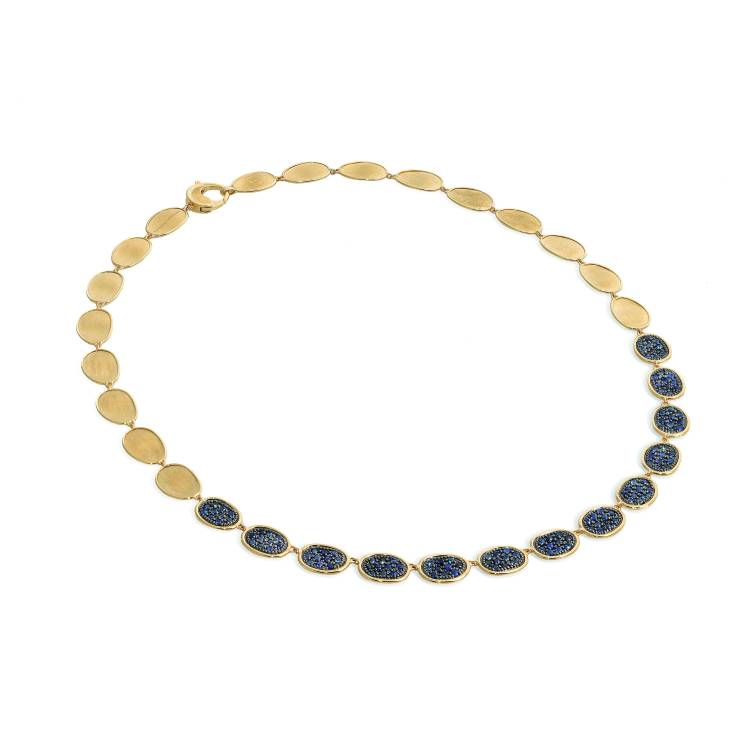 Marco Bicego Lunaria Alta 18ct Yellow Gold Sapphire Necklace - Yellow Gold