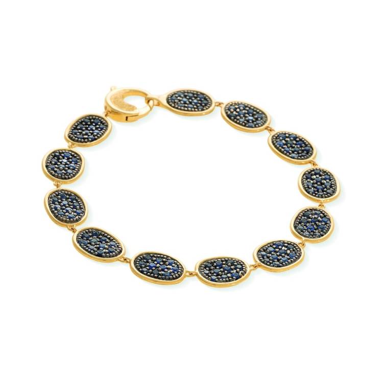 Marco Bicego Lunaria Alta 18ct Yellow Gold Sapphire Bracelet - Yellow Gold