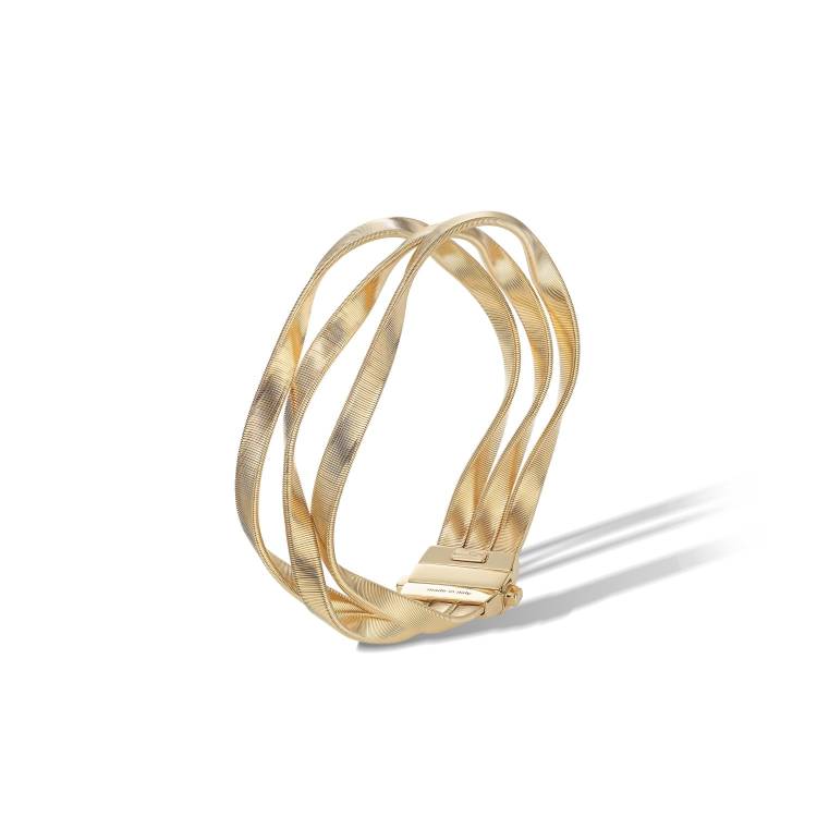 Marco Bicego Marrakech Supreme 18ct Yellow Gold Three Row Bracelet - Option1 Value Yellow Gold