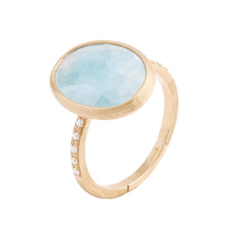 Marco Bicego Siviglia 18ct Yellow Gold Aquamarine Diamond Ring - R